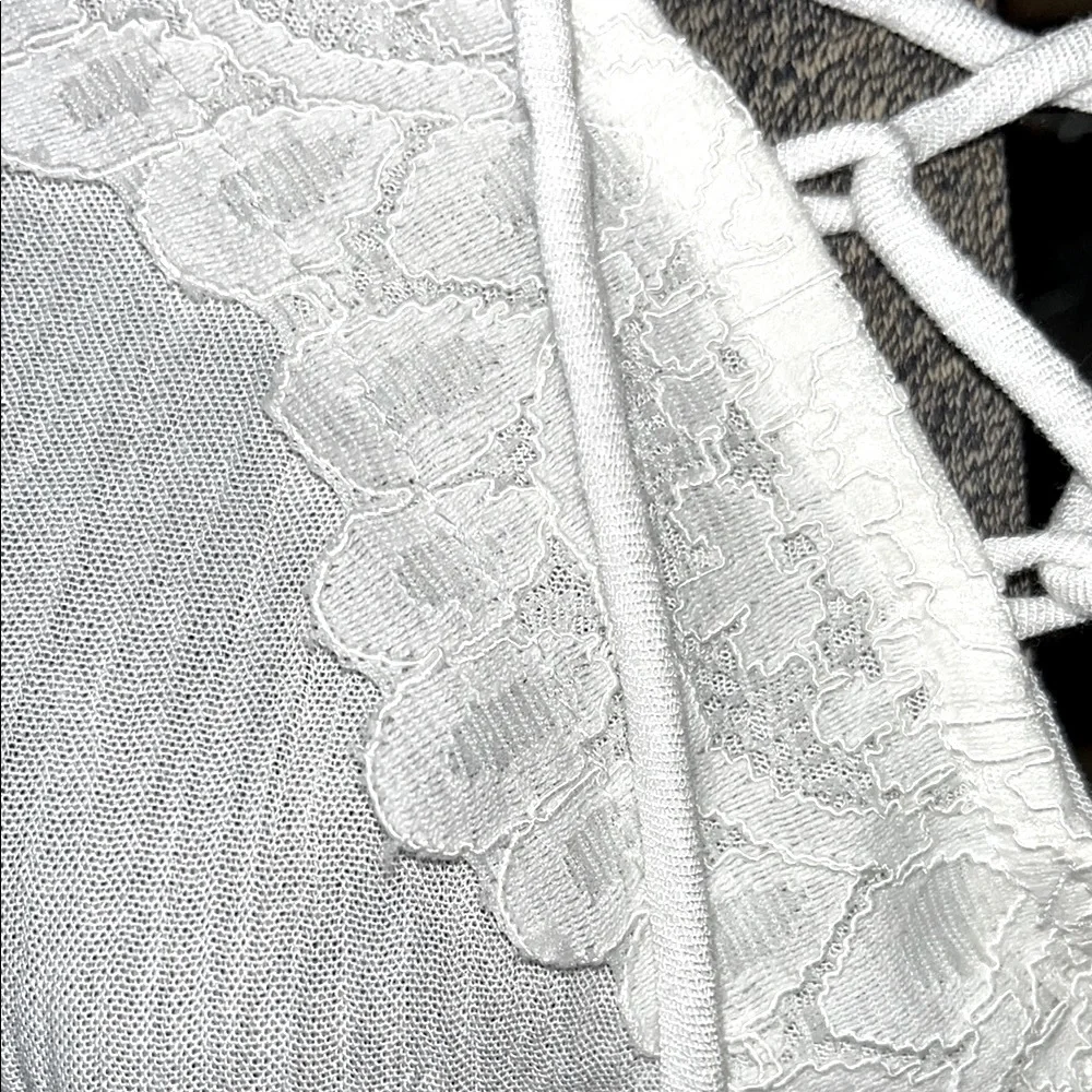 Elegant White Lace-Up Women's Top